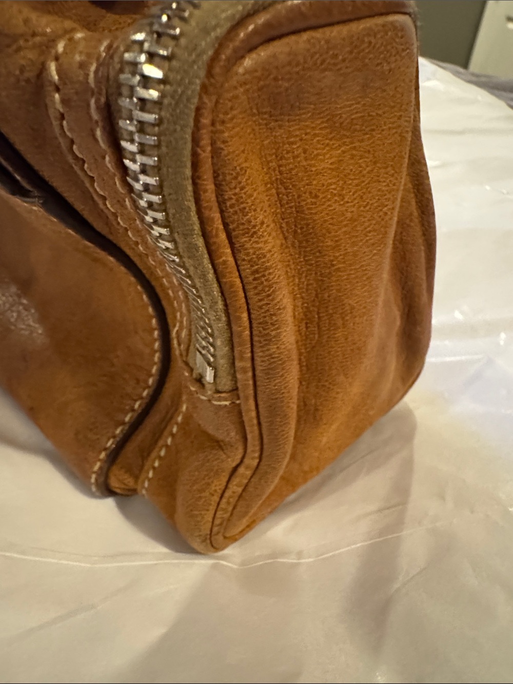 Prada Cognac Brown Leather Shoulder Bag with Front Lock - Picture 11 of 16